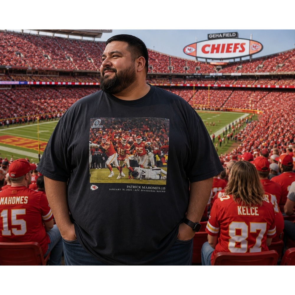 Patrick Mahomes Chiefs AFC Divisional Round Playoff Shirt 5XL NFL Graphic Tee